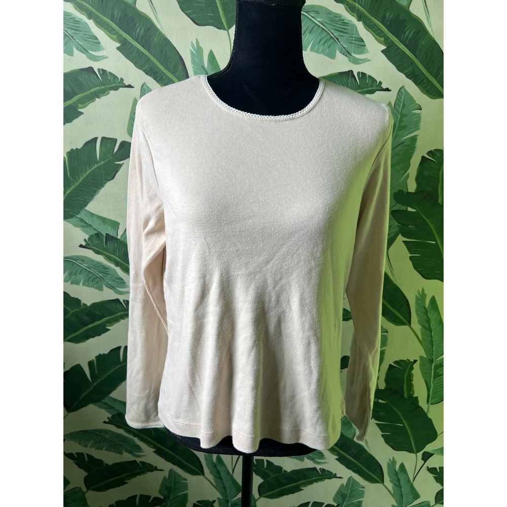 Chelsea Studio Long Sleeve Top Women Large Cream
